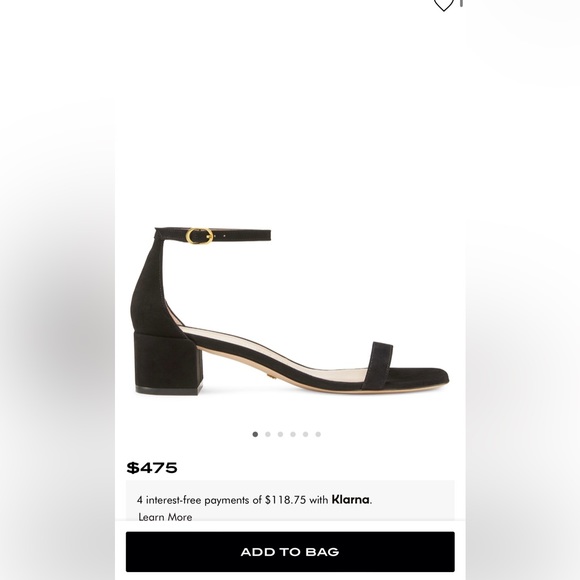 Stuart Weitzman  NUDISTCURVE 35 BLOCK SANDAL Black Size 7 - Picture 2 of 11